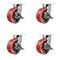Service Caster 8'' Heavy Duty Red Poly on Cast Iron Caster Set 4 Brakes 2 Swivel Locks, 4PK CRAN-KP92S830-PUR-RS-SLB-BSL-2-SLB-2 - alternate 1